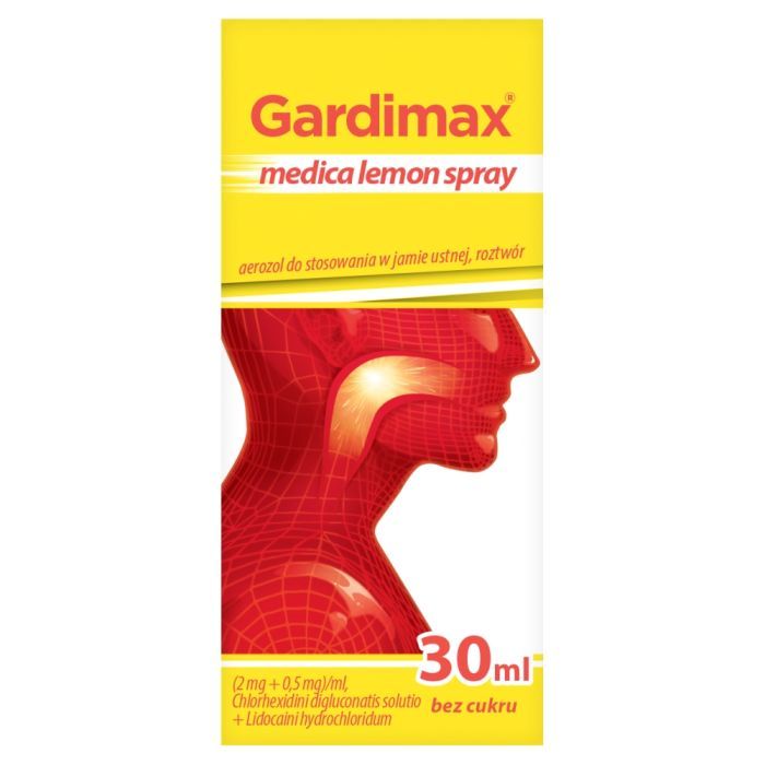 Gardimax medica lemon spray,(2mg+0,5mg)/ml,aer.j.ust,30ml main product photo