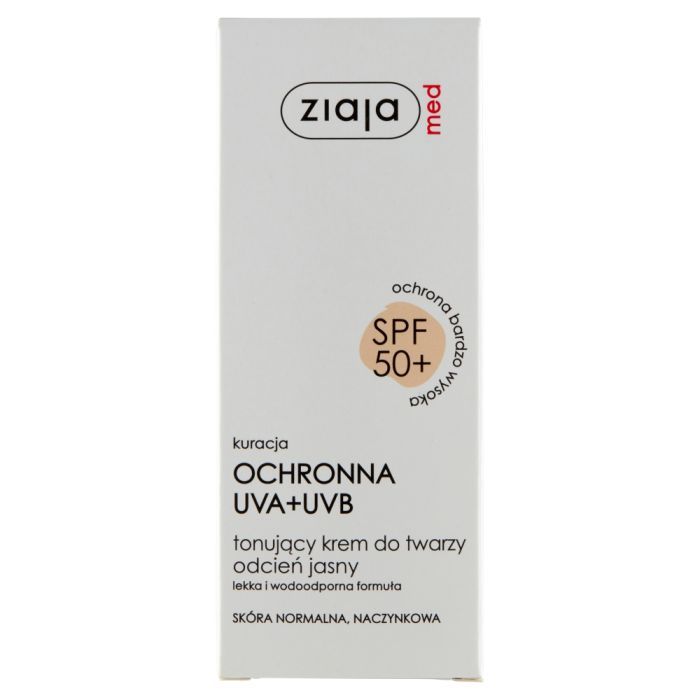 Ziaja Med SPF 50+, krem, tonujacy, jasny, 50 ml main product photo