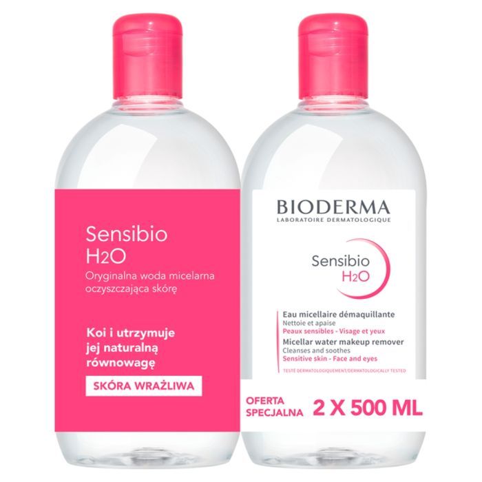 Bioderma Sensibio H2O, plyn,d/myc.tw.,500mlx2op,DOZ/1964/17 main product photo