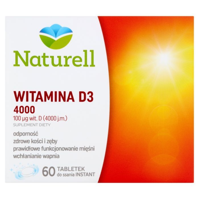 Naturell Witamina D3 4000, tabletki do ssania, 60 szt. main product photo