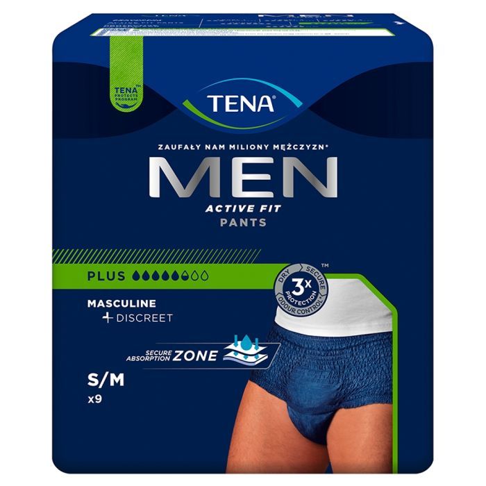 TENA Men Pants Plus OTC Edition, majtki chłonne, rozmiar M, 9 szt. main product photo