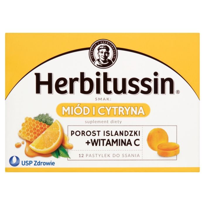 Herbitussin smak Miód i Cytryna, pastylki do ssania, 12 szt. main product photo