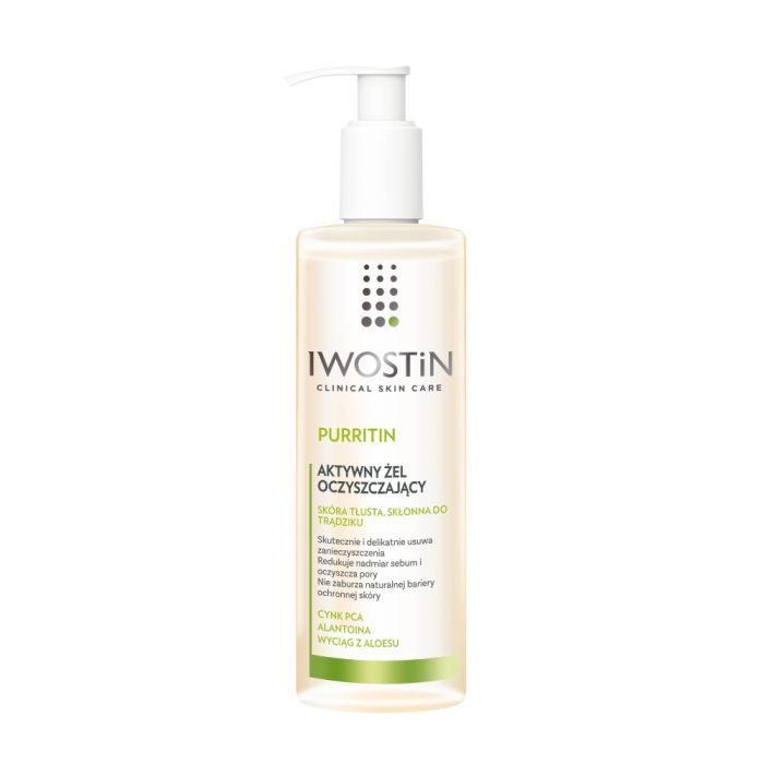 Iwostin Purritin, aktywny żel do mycia twarzy, skóra tłusta i trądzikowa, 300 ml main product photo