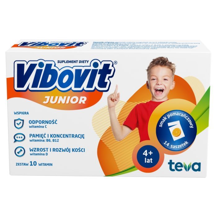 Vibovit Junior o smaku pomarańczowym, proszek w saszetkach, 2 g, 14 szt. main product photo