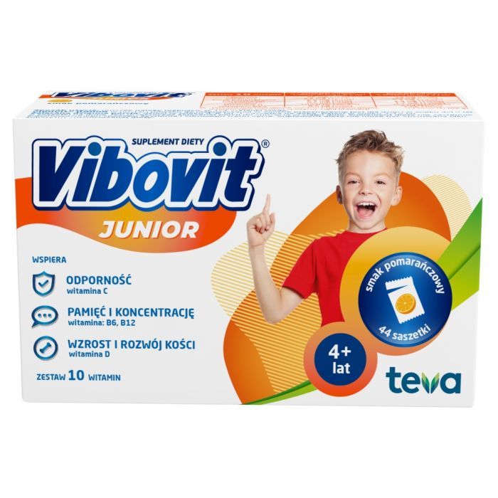 Vibovit Junior o smaku pomarańczowym, proszek, 2 g, 44 saszetek main product photo