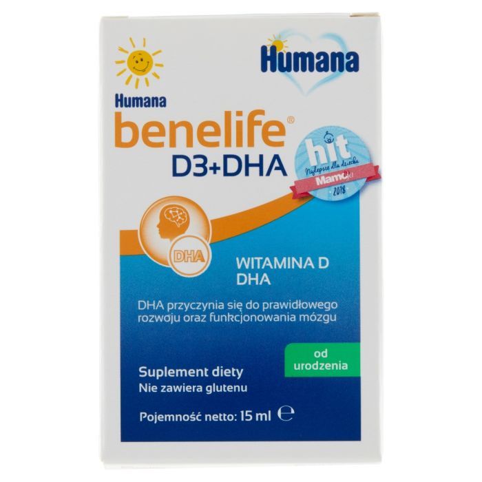 Humana benelife D3+DHA, plyn, 15 ml main product photo