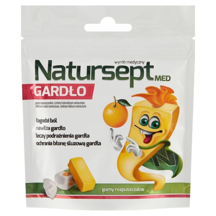 Natursept med gardło, gumy rozpuszczalne, 9 szt.