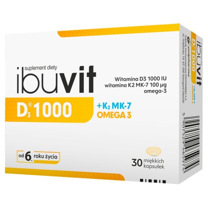 Ibuvit D3 1000+K2 MK-7 Omega 3, kapsułki, 30 szt. main product photo