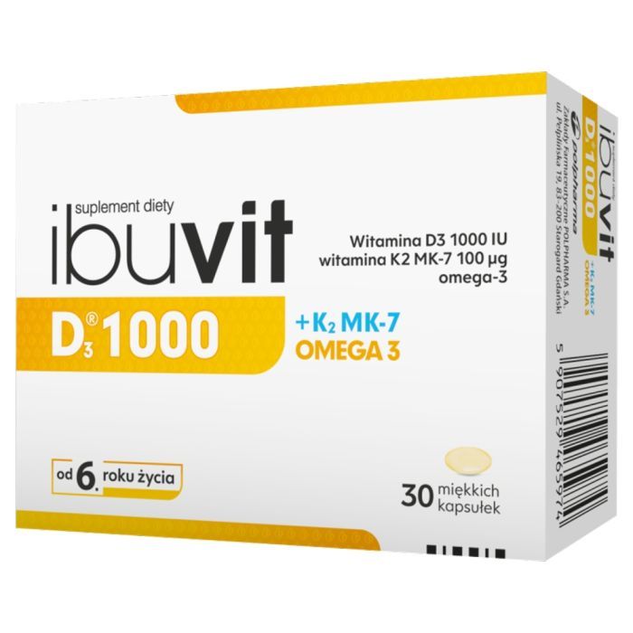 Ibuvit D3 1000+K2 MK-7 Omega 3, kapsułki, 30 szt. main product photo