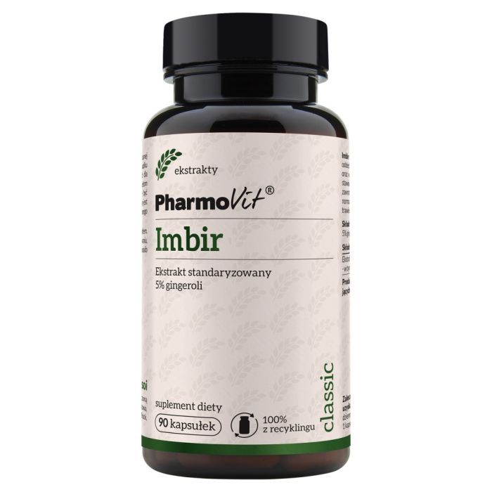 Imbir ekstrakt standaryzowany 5% gingeroli, kaps., 90 szt main product photo