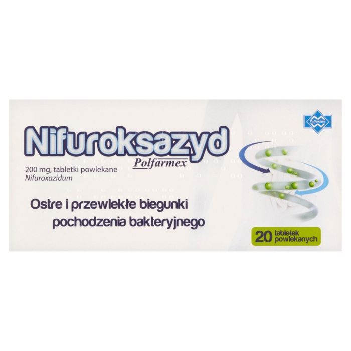 Nifuroksazyd Polfarmex, 200 mg, tabl.powl., 20 szt main product photo