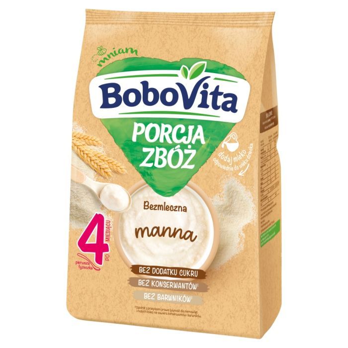 BoboVita Porcja Zbóż, kaszka bezmleczna, manna, 4 m+, 170 g main product photo