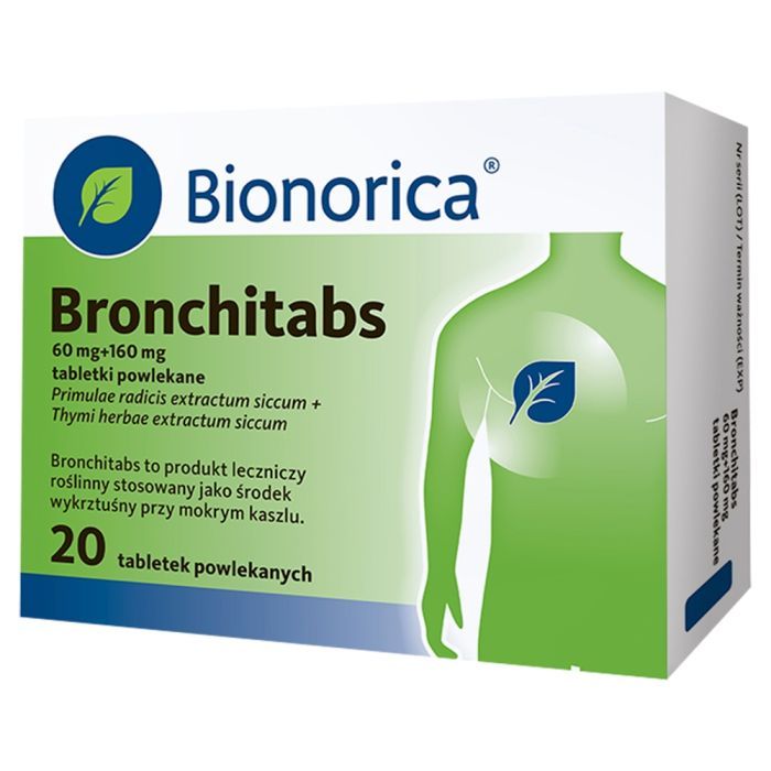 Bronchitabs, 60 mg + 160 mg, tabletki powlekane, 20 szt. main product photo