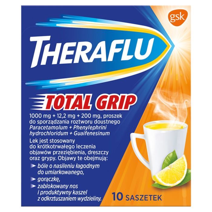 Theraflu Total Grip, prosz.d/sp.roztw.doustn., 10 sasz. main product photo