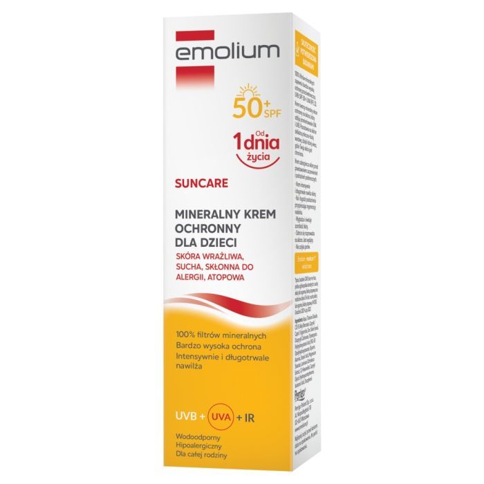 Emolium Suncare, mineralny krem ochronny, SPF 50+, 50 ml