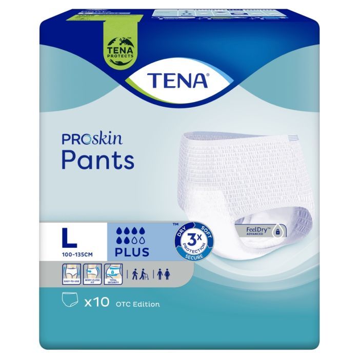 TENA Pants ProSkin Plus OTC Edition, majtki chłonne, rozmiar L, 10 szt. main product photo