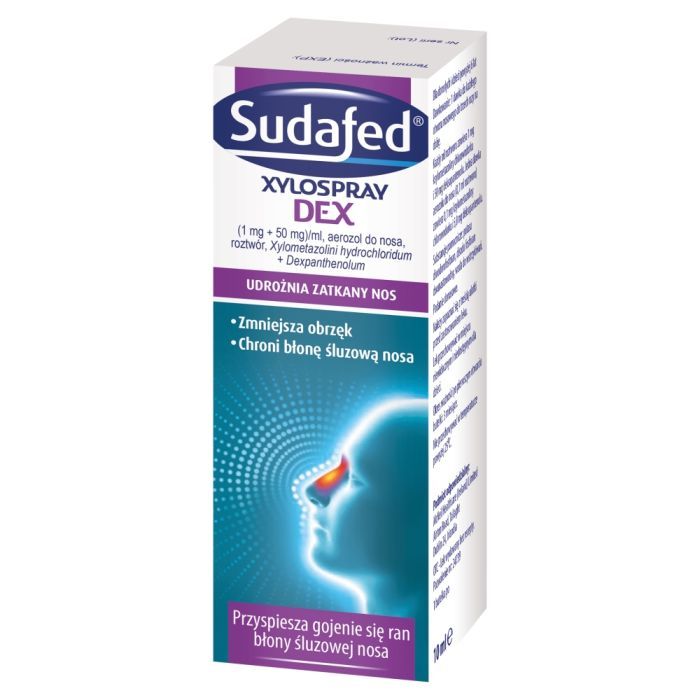 Sudafed Xylospray DEX, 1 mg+50 mg/ml, aerozol do nosa, 10 ml main product photo