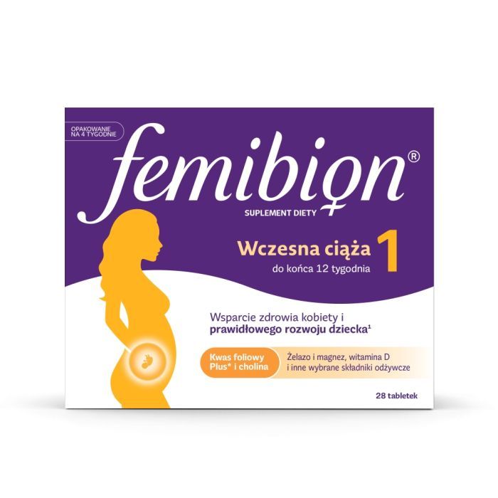 Femibion 1 Wczesna ciąża, tabletki powlekane, 28 szt. main product photo