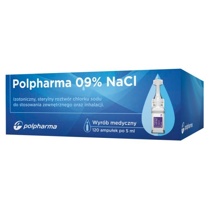 Polpharma 0,9% NaCL,roztwor chlorku sodu, 5ml, 120 pojemn. main product photo