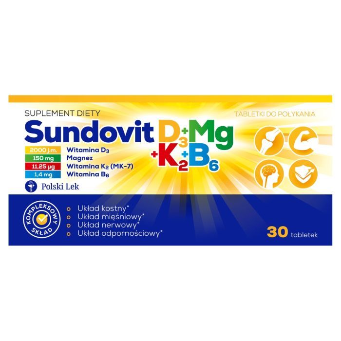 Sundovit D3+Mg+K2+B6, tabletki, 30 szt. main product photo