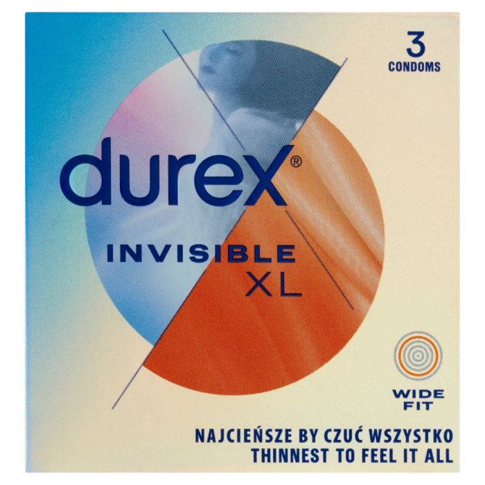 Durex Invisible XL, prezerwatywy powiększone, 3 szt. main product photo