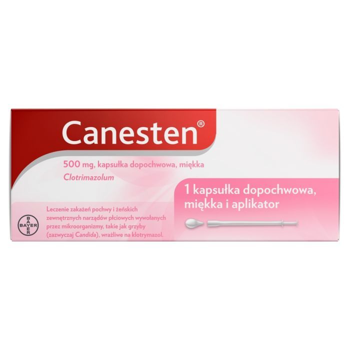 Canesten, 500 mg, kapsułki dopochwowe miękkie, 1 szt. main product photo