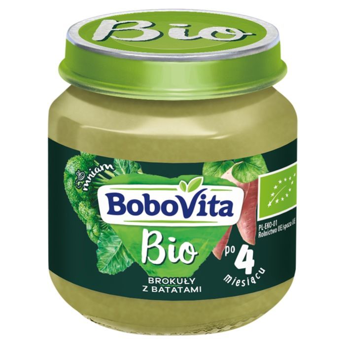 BoboVita Bio, brokuly z batatami,po 4 m-cu,125 g main product photo