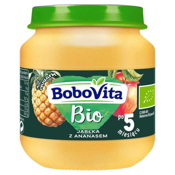 BoboVita Bio, jabłka z ananasem, 5 m+, 125 g main product photo