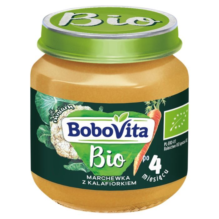 BoboVita Bio, marchewka z kalafiorkiem, 4 m+, 125 g main product photo