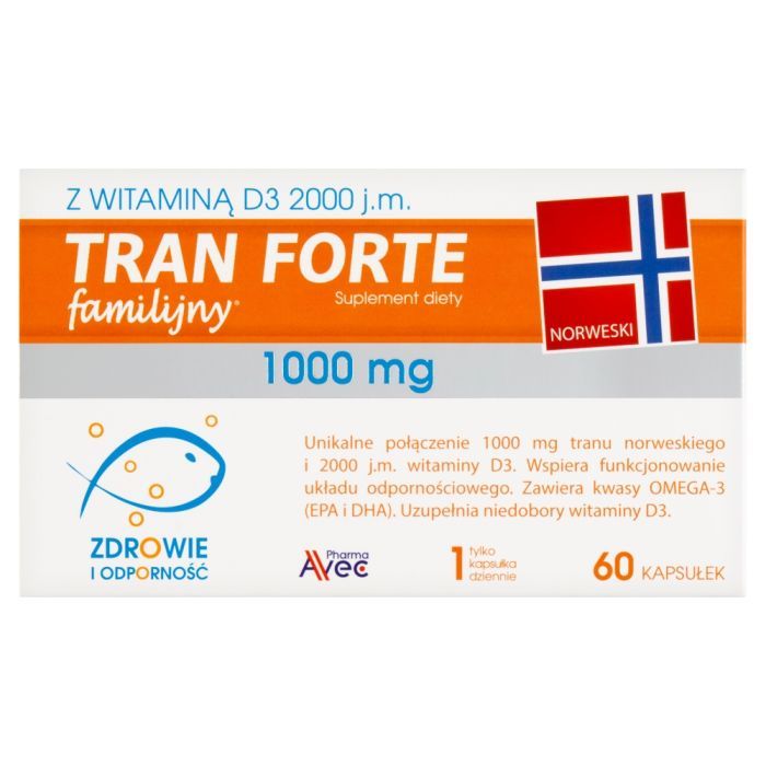 Tran familijny Forte, kapsułki, 60 szt. main product photo
