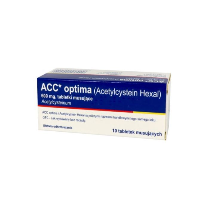 ACC optima, 600 mg,tabl.mus.,(i.row),MDZ/PhP,Austria,10szt main product photo
