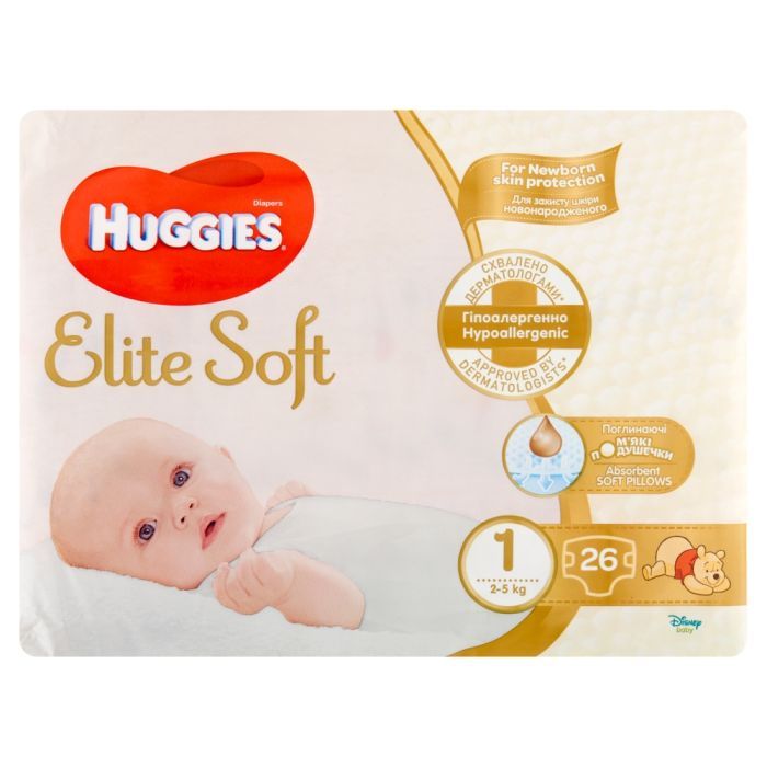 Huggies Elite Soft, pieluchy, 1, 26 szt main product photo
