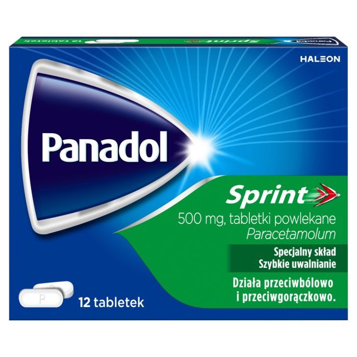 Panadol Sprint, 500 mg, tabletki powlekane, 12 szt.
