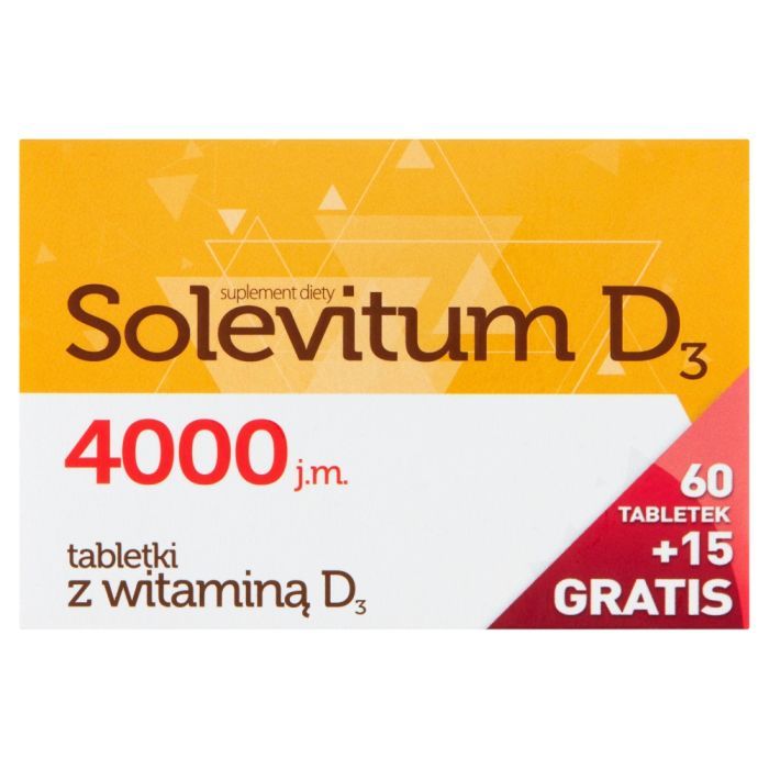 Solevitum D3 4000, tabletki powlekane, 75 szt. (60 szt. + 15 szt.) main product photo