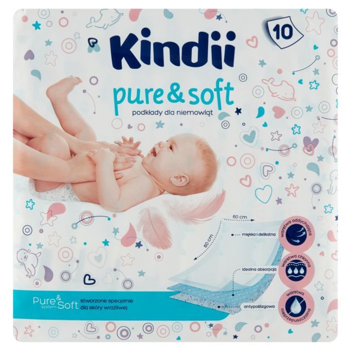 Kindii Pure&Soft, podkl.jednorazowe,60x60cm, 10 szt main product photo