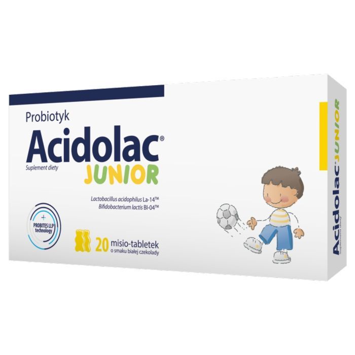 Acidolac Junior, misio-tabletki, smak białej czekolady, 20szt. main product photo