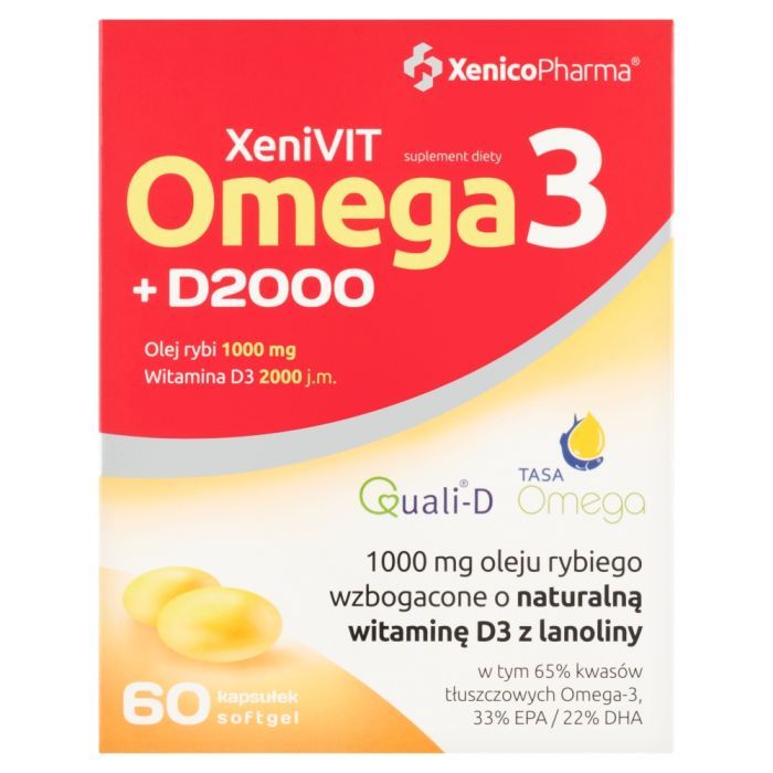 BIO Omega 3 + D2000, kapsułki softgel, 60 szt. main product photo