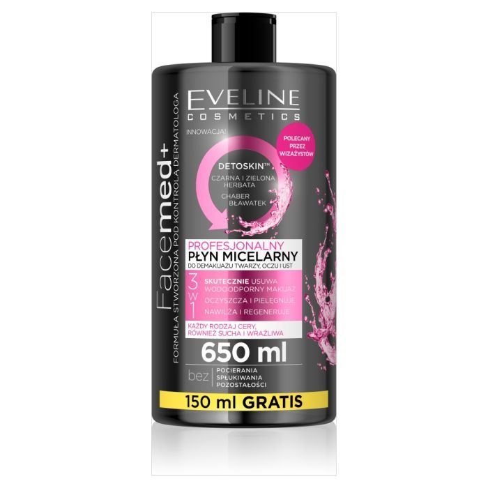Eveline Facemed+, plyn, micelarny,3w1,profes.,500ml+150ml main product photo