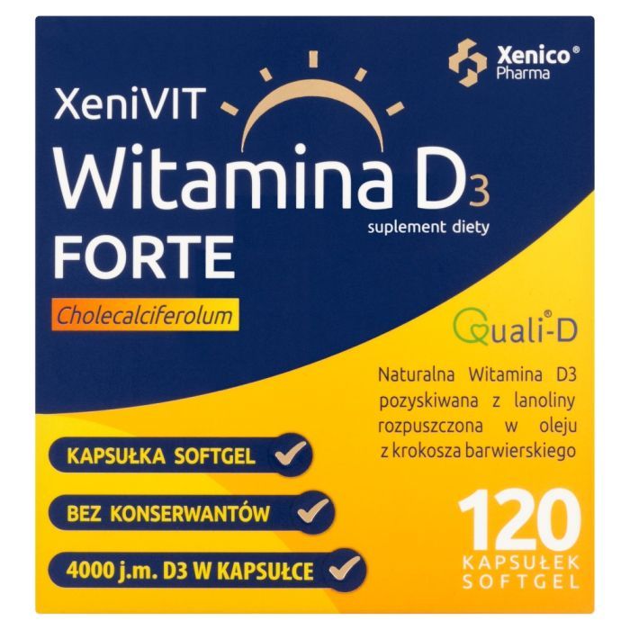 XeniVIT Witamina D3 Forte, kapsułki miękkie, 120 szt. main product photo