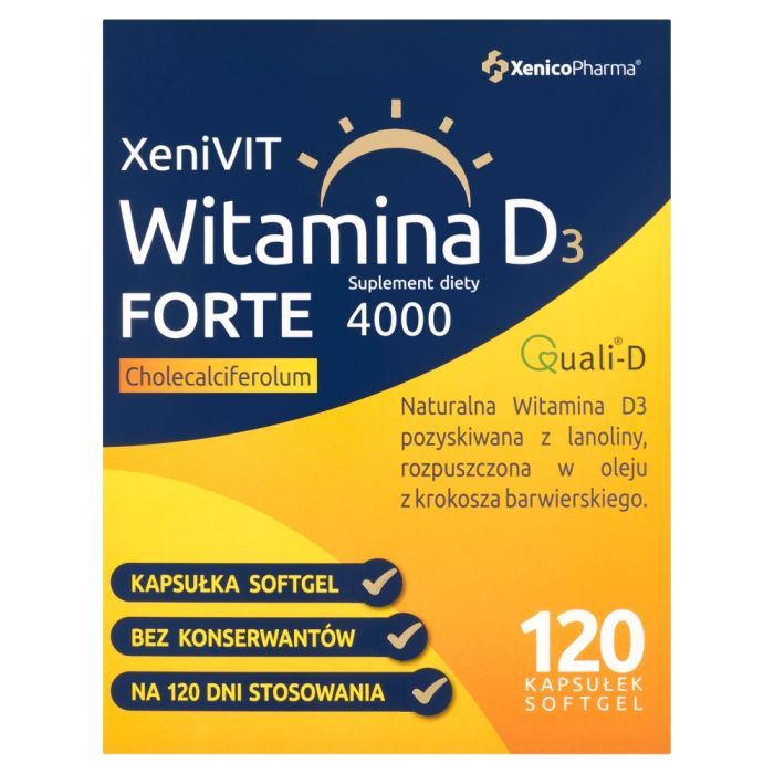 XeniVIT Witamina D3 Forte, kapsułki miękkie, 120 szt. main product photo