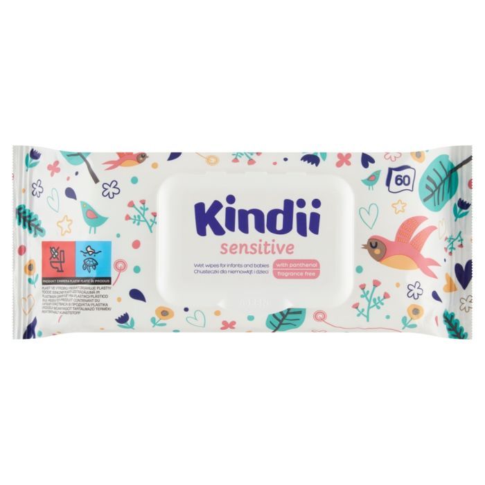Kindii Sensitive, chusteczki dla niemowląt i dzieci, 60 szt. main product photo