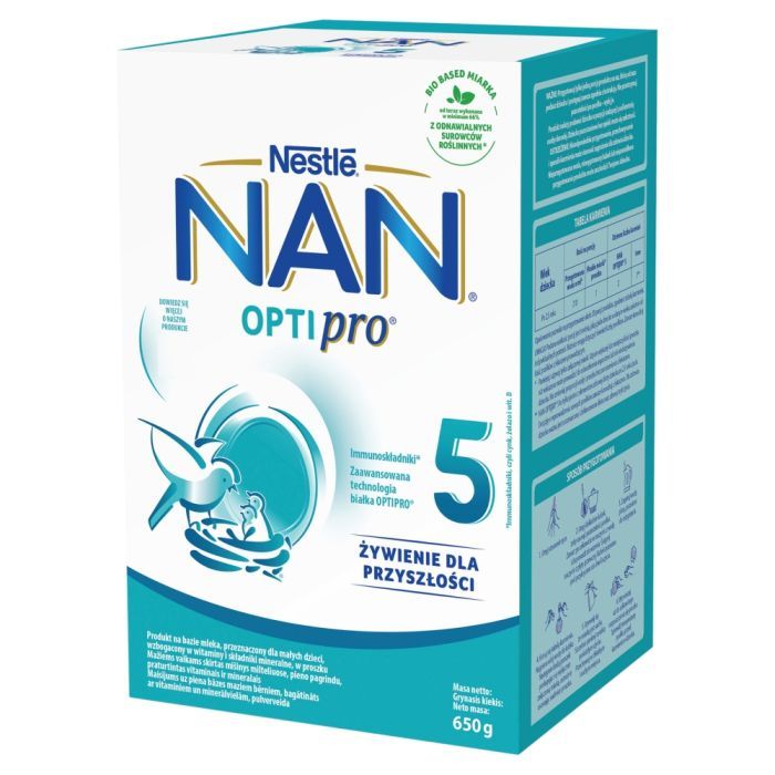Mleko Nan Optipro 5, mleko modyfikowane po 2,5. roku życia, proszek, 650 g, (2 x 325 g) main product photo