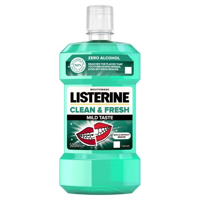 Listerine Clean & Fresh, płyn do płukania jamy ustnej, 500 ml main product photo