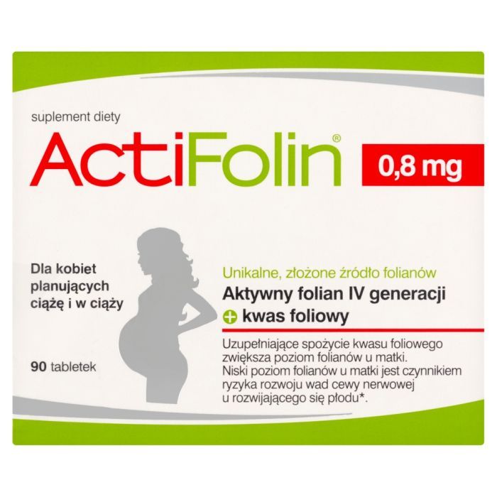 ActiFolin, 0,8 mg, tabletki powlekane, 90 szt. main product photo