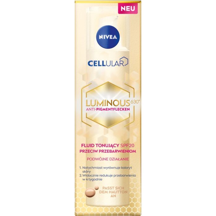 Nivea Cellular Luminous 630, fluid tonujący przeciwko przebarwieniom, SPF 20, 40 ml main product photo