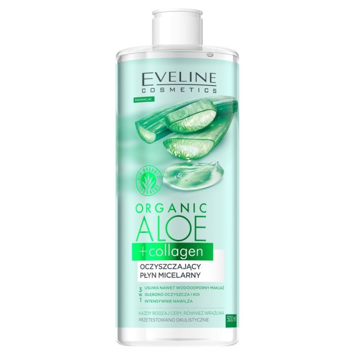 Eveline Organic Aloe+Collag, plyn,oczyszcz.,micelarny,500ml main product photo