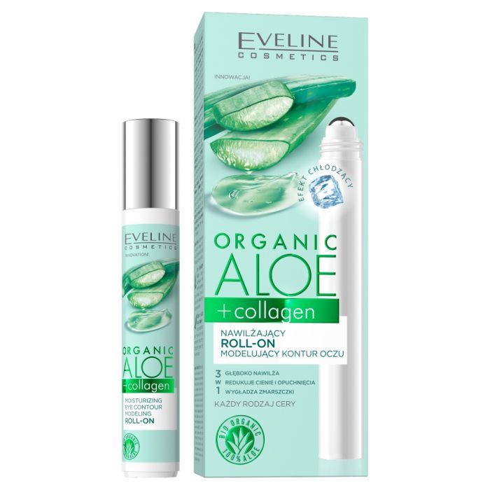 Eveline Organic Aloe+Collag, roll-on,model.kont.oczu,naw,15ml main product photo