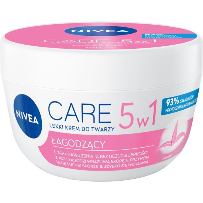 Nivea Care, krem, lekki,do twarzy,5w1,lagodzacy,100 ml main product photo