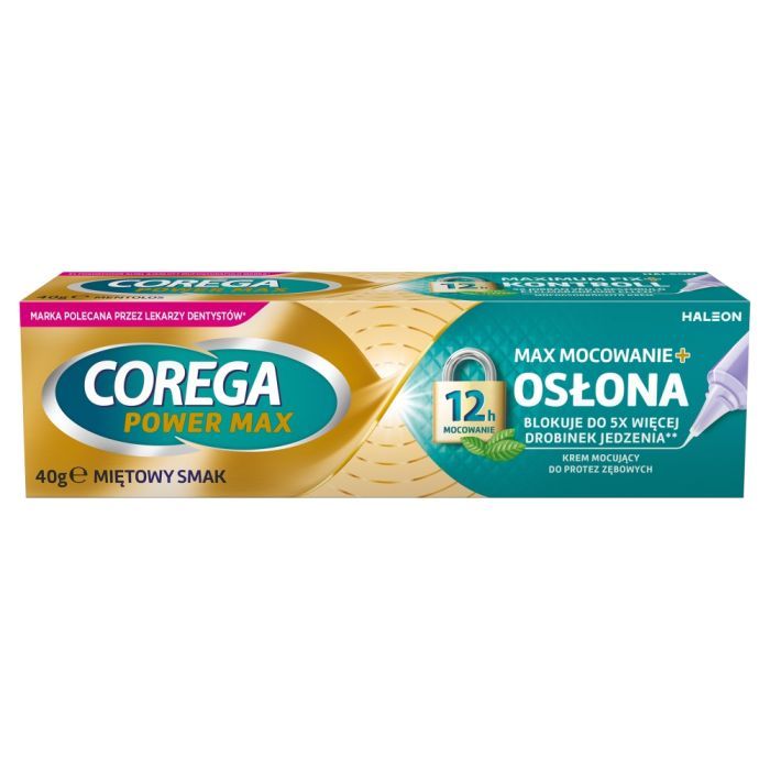 Corega Power Max Mocowanie+Oslona, krem, mietowy, 40 g main product photo