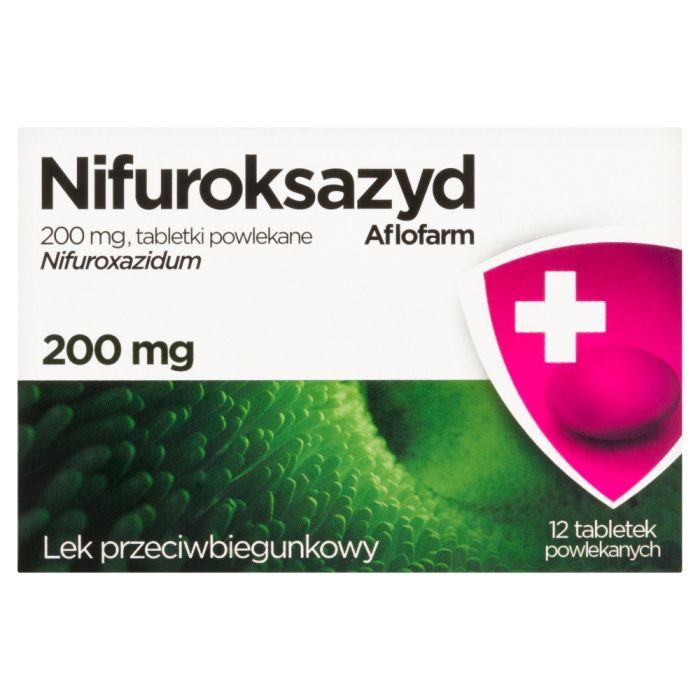 Nifuroksazyd Aflofarm, 200 mg, tabl.powl.,12 szt main product photo